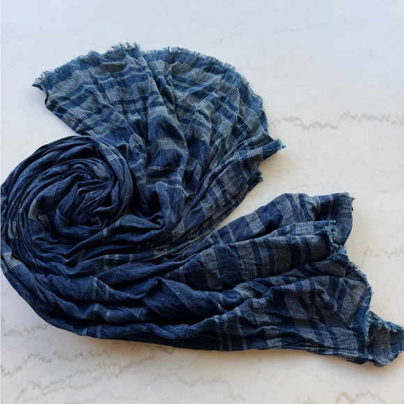 Michael Stars Accessories - Michael Stars Indigo and White Scarf, 77x 38